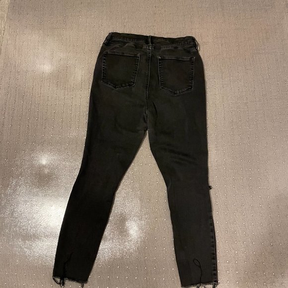 High-Waisted Ripped Skinny Jeans Black - Picture 2 of 2